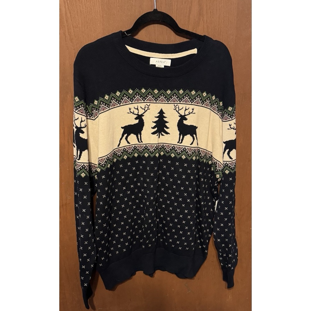NWT Mens ASPEN Fair Isle Nordic Cotton Sweater New with Tags Sz XXL TubI